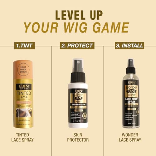 EBIN NEW YORK Lace Tint Spray, Medium Dark Brown - 2.7 Fl Oz (Wig Tint)