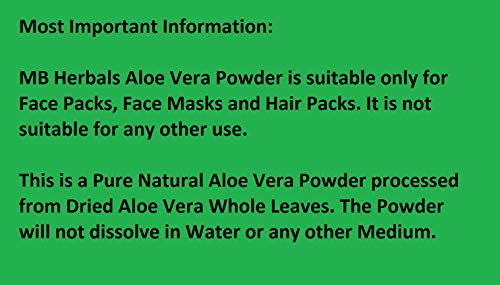 MB Herbals Aloe Vera Powder 8 oz - Natural Skin & Hair Moisturizer, Hair Growth, Pack of 1