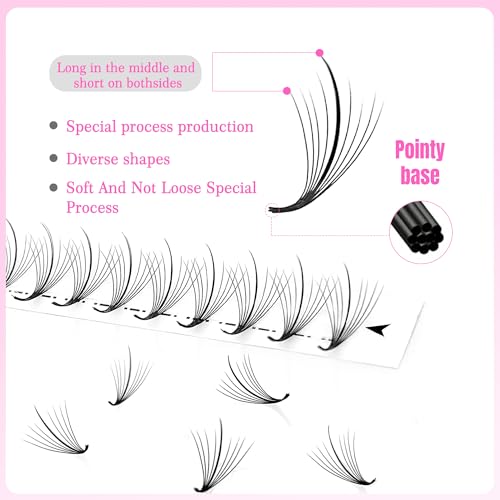 CoMango 300 Fans 7D Wispy Premade Lash Extensions 0.07mm C/D