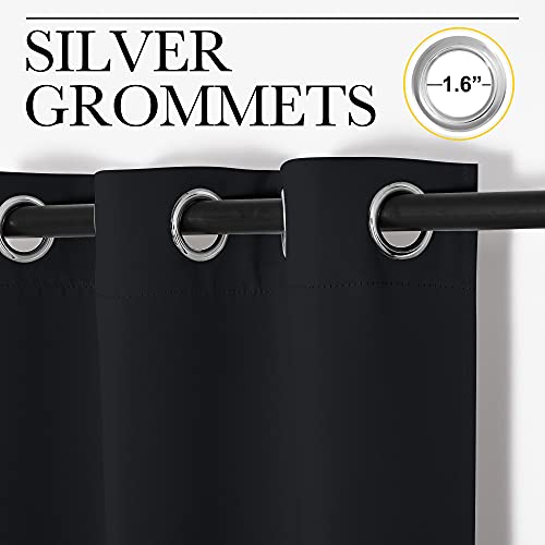 NICETOWN Black Room Divider Curtain - 34" x 80" Insulated Drape