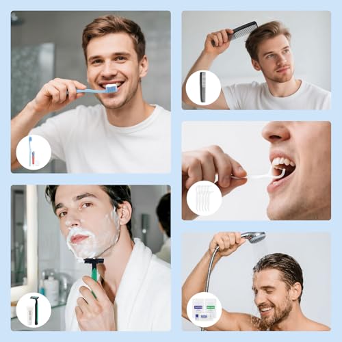 Pack of 10 Travel Toiletries Kits for Men, Personal Hygiene & Grooming