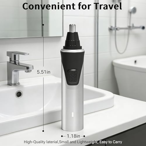 Electric Nose Hair Trimmer for Men, 2026 Professional 2 in 1 Painless Rechargeable Nose and Ear Hair Clipper, IPX7 Waterproof, Type-C Fast Charging, 6-Month Battery Life,Gifts for Father