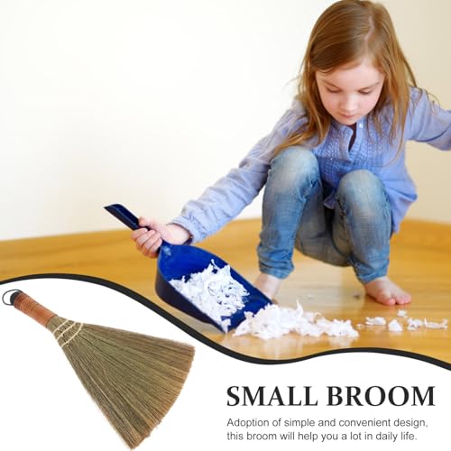 Mini Soft-Haired Broom for Indoor Cleaning - 12.20 Inch Short Handle