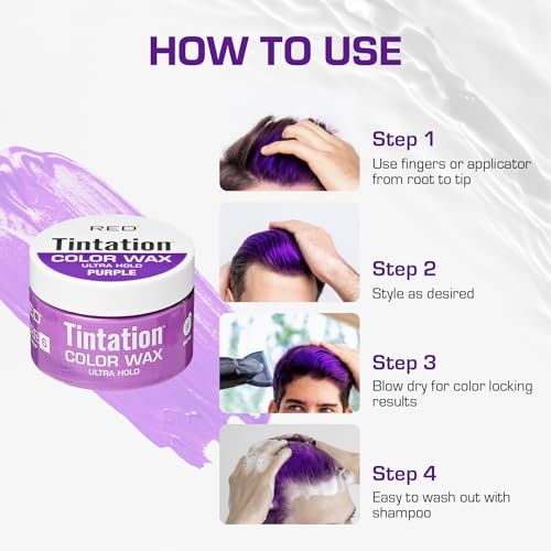 Red by Kiss Tintation Temporary Hair Color Wax - Black, Vivid Color & Ultra Hold