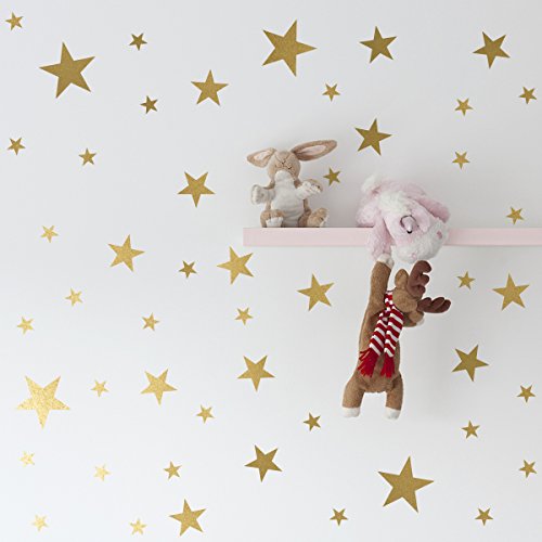 Gold Star Wall Decals - 189 Count Removable Peel and Stick