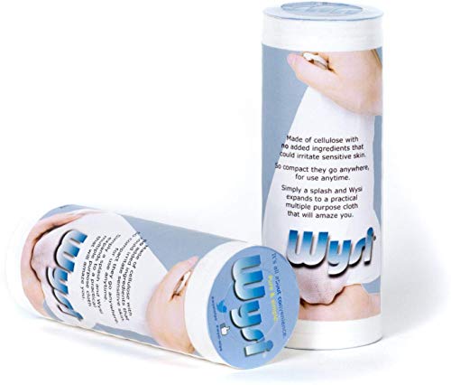 WYSI Multi-Purpose Expandable Cloths - 40 Natural Cellulose Wipes for Cleaning & Travel
