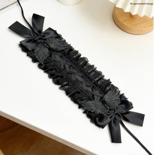 Gothic Lolita Headband with Bow and Wings - Cosplay Maid Hair Accessory