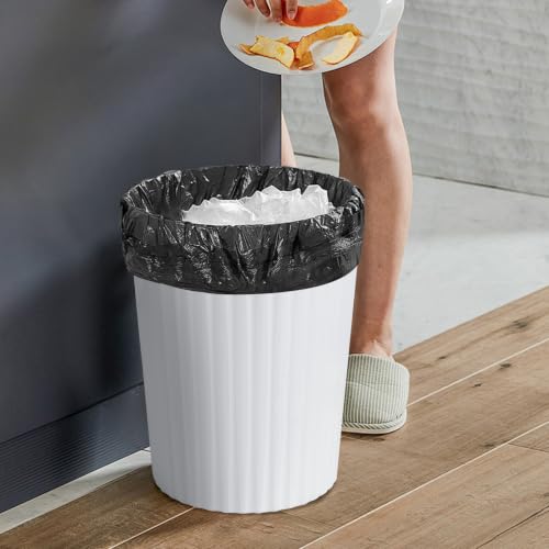 Compact 2 Gallon Trash Can - White Waste Bin for Home & Office