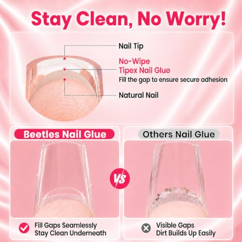 Beetles Nail Glue Gel - HEMA-Free, Strong Adhesion for Press-On Tips