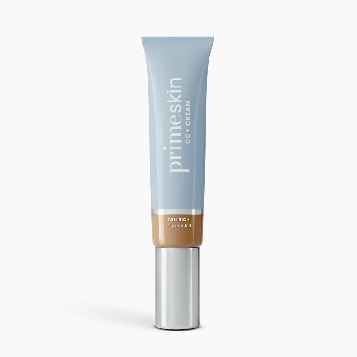 PrimeSkin CC+ Cream for Mature Women - Lightweight Liquid-to-Powder Foundation | Blurs Pores & Covers Age Spots - Hydrating Soft-Matte Finish (Fair)