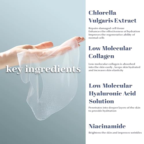 Chlorella Deep Hydrating Mask Pack of 5 with Bio-Collagen & Hyaluronic Acid