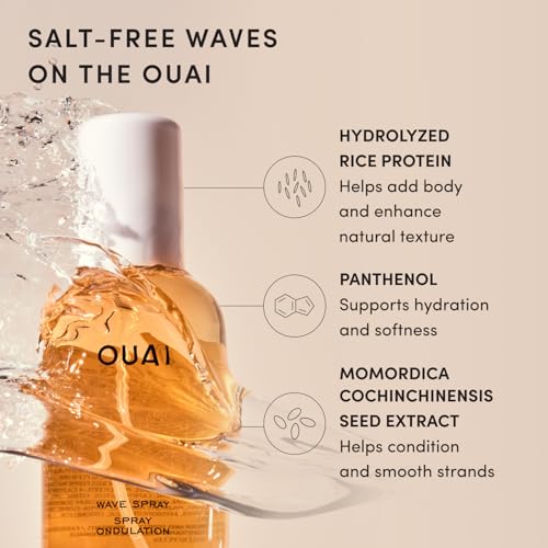 OUAI Travel Size Wave Spray for Hair - 3 fl oz - Beach Waves, Volume & Shine