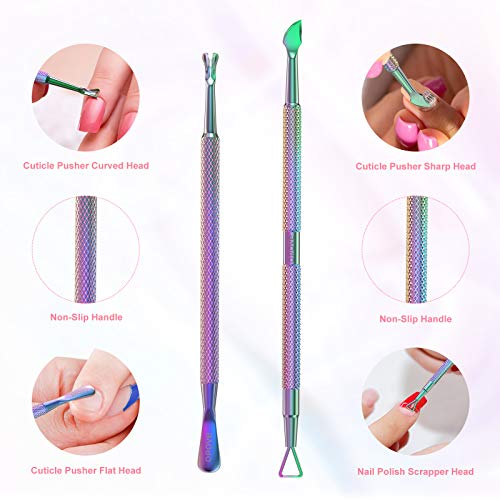 Stainless Steel Cuticle Pusher Set for Nail Care - opove P1