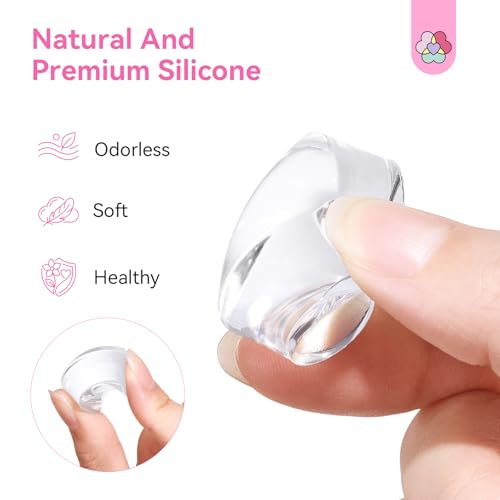 Saviland French Tip Nail Stamp: 4PCS Nail Art Stamper Kit Clear Silicone Nails Stamping Long & Short Jelly Stamper with Scrapers Nails Stamper Kit for French Manicure Home DIY Salon