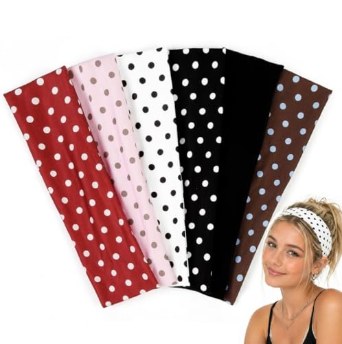 Polka Dot Headbands for Women - 6PCS Y2K Style Hair Accessories