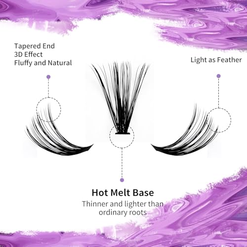 WENDY LASHES DIY Lash Clusters Kit - 280 Pcs 12-16mm D Curl
