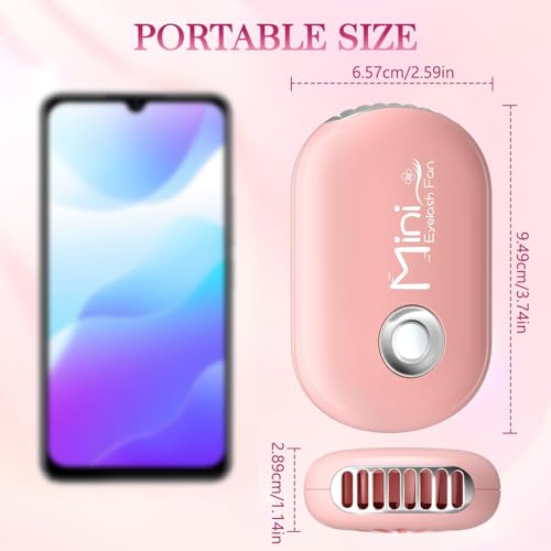 Buqikma Mini Lash Fan Dryer for Eyelash Extensions - Portable & Rechargeable