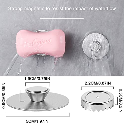 PIGIAOKA Magnetic Soap Holder - 2Pcs Stainless Steel Self-Draining Soap Dishes for Shower & Kitchen
