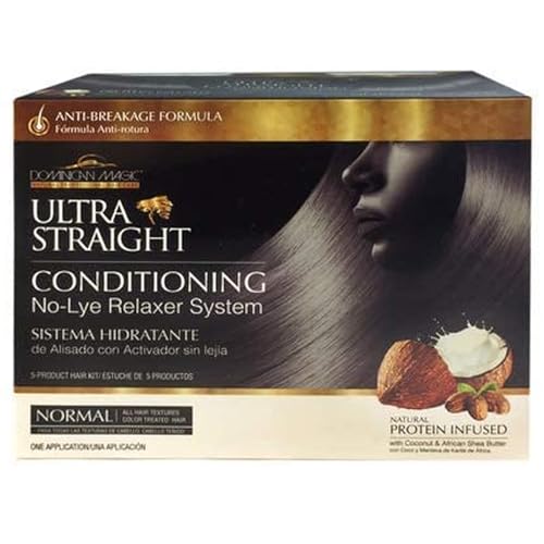 Dominican Magic Ultra Straight No Lye Relaxer - Professional Hair Relaxer System Hair Kit Ideal Hair Relaxer for Curly Hair Salon-Quality Smoothing Treatment, 7.4oz
