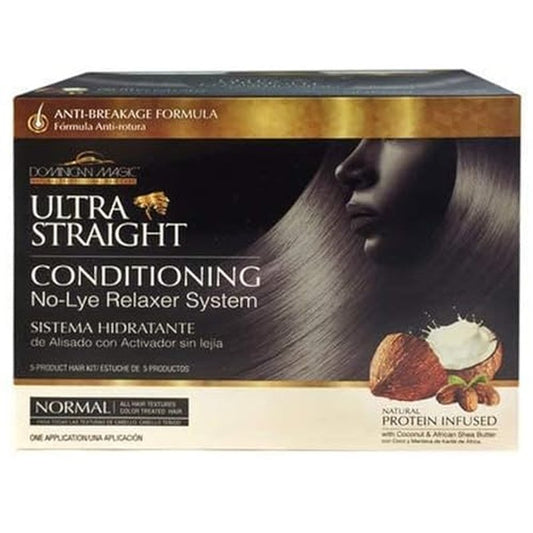 Dominican Magic Ultra Straight No Lye Relaxer - Professional Hair Relaxer System Hair Kit Ideal Hair Relaxer for Curly Hair Salon-Quality Smoothing Treatment, 7.4oz