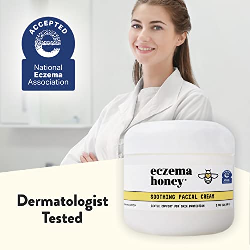 Eczema Honey Soothing Facial Cream - Natural Dry Skin Repair Lotion (2 Oz)