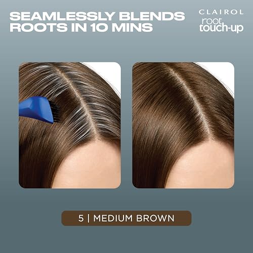 Clairol Root Touch-Up by Nice'n Easy Permanent Hair Dye, 5 Medium Brown Hair Color | 100% Gray Coverage | Easy Brush Application | Matches Professional Salon Shades | Pack of 1