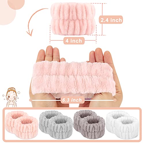 Crosize Microfiber Spa Wristbands - 8 Pcs Absorbent Face Wash Bands