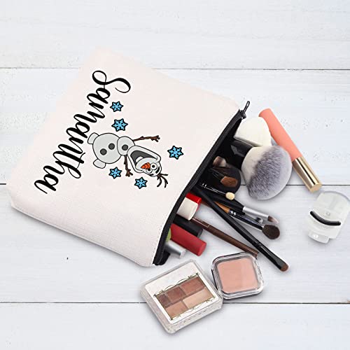 Samantha Snowman Makeup Bag - Winter Cosmetic Pouch for Gifts