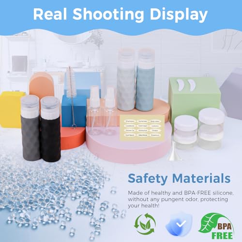 Silevoler Gray 16-Pack Travel Bottles Set TSA Approved Leakproof Refillable Toiletry Containers