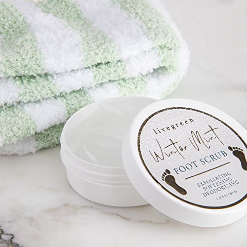 Live Green Winter Mint Foot Spa Gift Set with Lotion, Scrub, and Fuzzy Socks