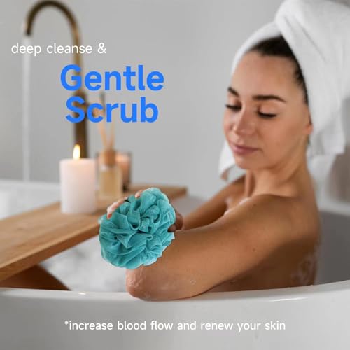 MISSJOJIAY Soft Mesh Luffa Sponge for Gentle Exfoliation - 4 Colors