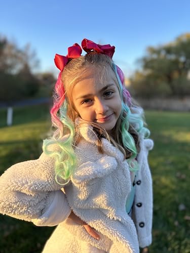 Dreamlover Rainbow Curly Hair Extensions for Girls - 24 Piece Clip-in Set