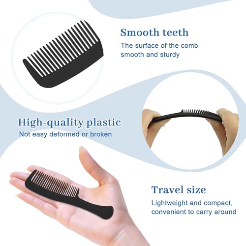 Black Bulk Travel Hair Combs - 100 Individually Wrapped Comb Set for Men, Women & Pets