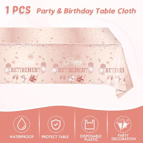 Rose Gold Retirement Party Supplies Set - 41 Pieces Tableware for 20 Guests
