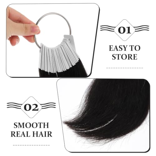 30-Piece Hair Color Ring with Real Human Hair Samples for Salon Use