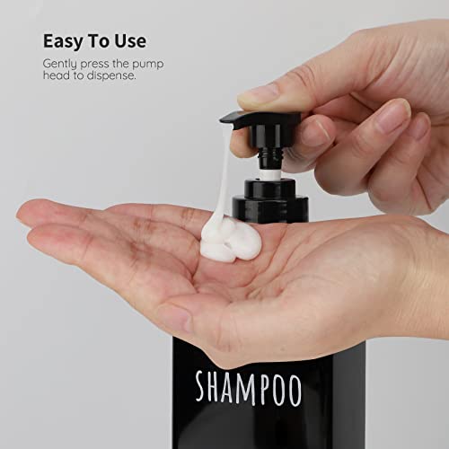 Segbeauty Black Plastic Refillable Soap & Lotion Dispenser Set 3 Pack 16.9oz