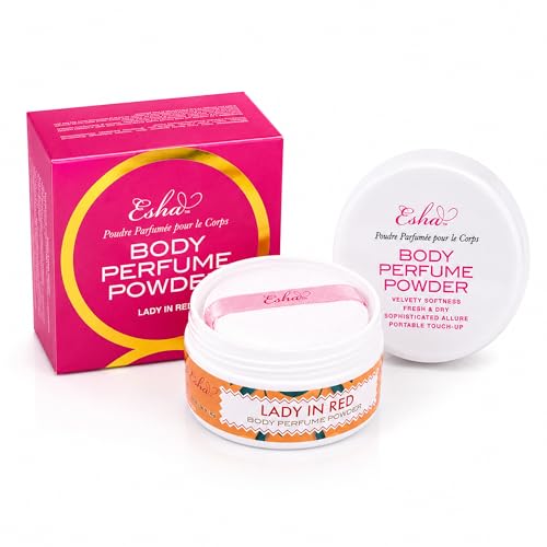 Esha Lady In Red Body Perfume Powder - Silky Talc-Free Formula