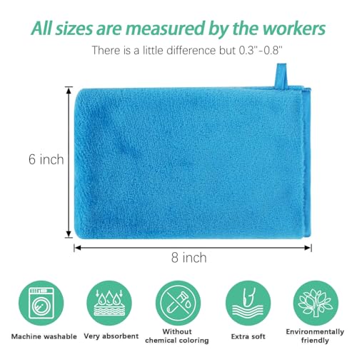 PHOGARY 10 Pack Microfiber Washcloths for Body & Face - Soft Flannel, Reusable, 6x8 Inch