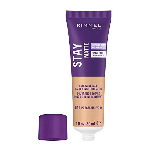 Rimmel London Stay Matte Liquid Mousse Foundation - 101 Porcelain Ivory (2 Pack)