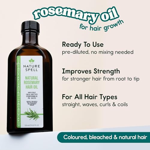 Nature Spell Rosemary Oil for Hair Growth with Comb Applicator - 5.07 Fl Oz