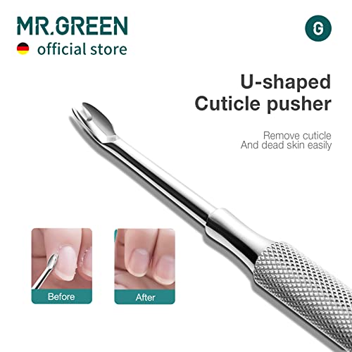 MR.GREEN Double-Ended Cuticle Pusher & Nail Cleaner Tool
