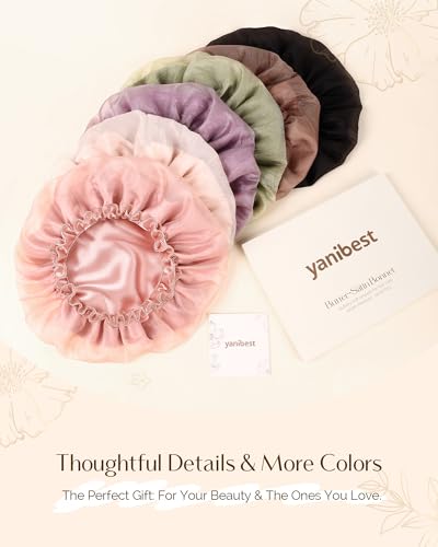 YANIBEST Breathable Satin Sleep Bonnet - Soft Hair Care Cap for Women