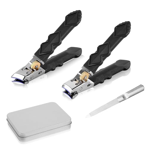 Heavy Duty Toenail Clippers for Thick Nails - 2pc Stainless Steel Set
