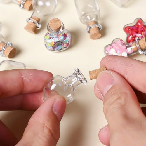 40 PCS Geometric Glass Bottles with Cork Stoppers for Crafts