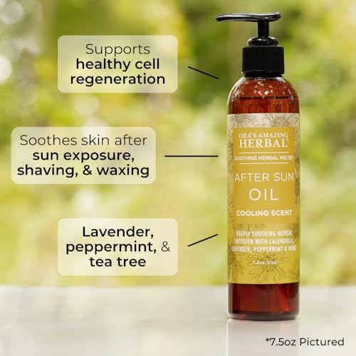 Ora's Amazing Herbal After Sun & Shave Oil with Tea Tree, Lavender & Peppermint - 2 oz