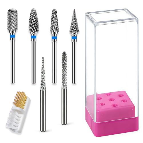 LUCKPABA 8PCS Carbide Nail Drill Bits Set for Nail Art & Salon Use - Professional Manicure & Pedicure Tool Kit