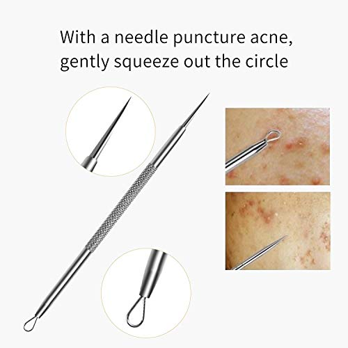 FIXBODY Stainless Steel Blackhead & Splinter Remover Tool Kit - Pimple, Ingrown Hair, Acne, Comedone Extraction Tweezers