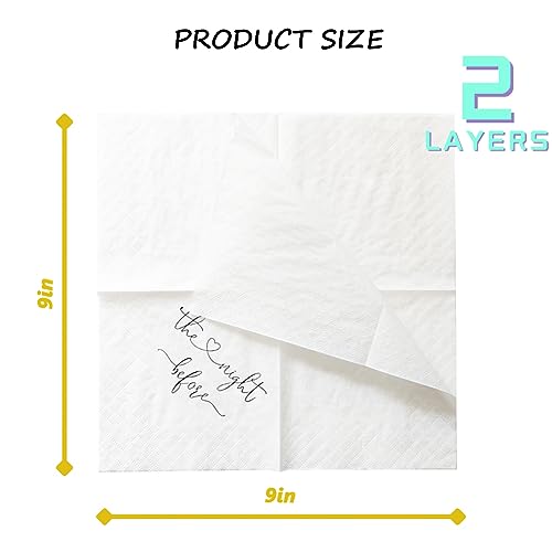 Geloar The Night Before Rehearsal Dinner Cocktail Napkins - 50 Pack, 2-Ply, 5x5 Inches