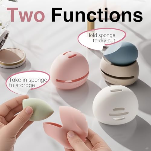 COOL-ANGLE 2-in-1 Magnetic Silicone Makeup Brush & Sponge Case Khaki D01