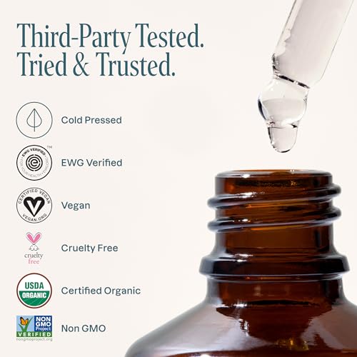 Cliganic Organic Castor Oil 8oz with Eyelash & Eyebrow Applicator Kit - Cold Pressed, Vegan